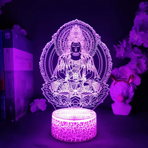 3D светодиодные неосветодиодный ночные светильники bodhisattva, подарок для друга, украшение для спальни, ночные светильники, лидер продаж, декор для комнаты avalokitezvara