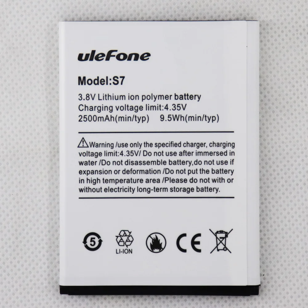 Аккумулятор Ulefone S7 2500 мА · ч, для смартфона ulefone S7 5,0 дюйма