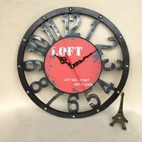 ZGXTM Industrial Wind Loft Retro Creative Nostalgic Clock American Country Cafe Decoration Wall Clock Quartz Wall Clock