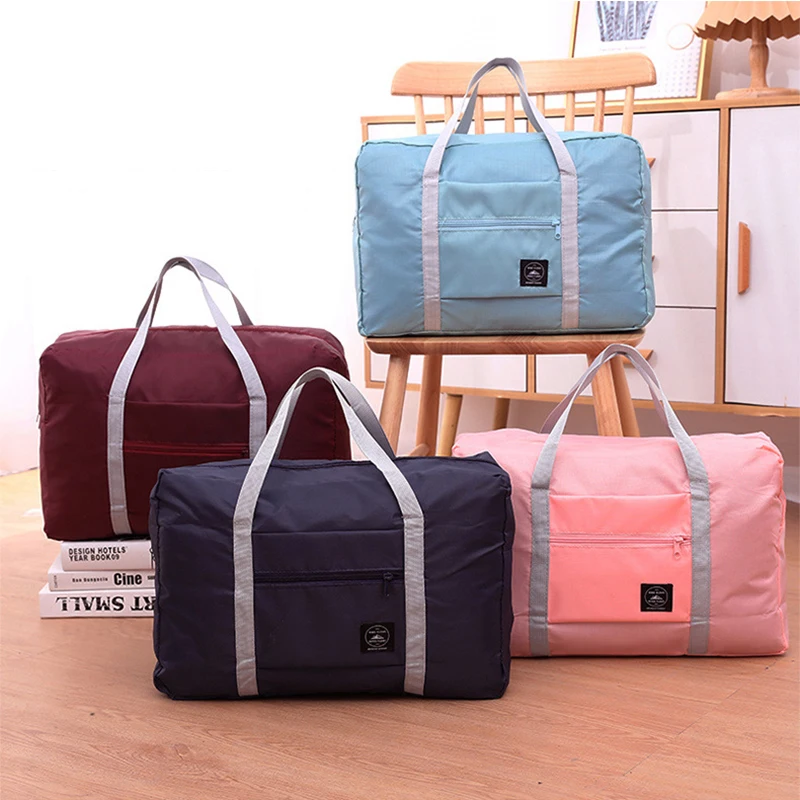 

New Nylon Storage Bag Handbags Capacity Foldabletravel Women Clothes Luggage Large Bag Storage Bags Waterproof 2022