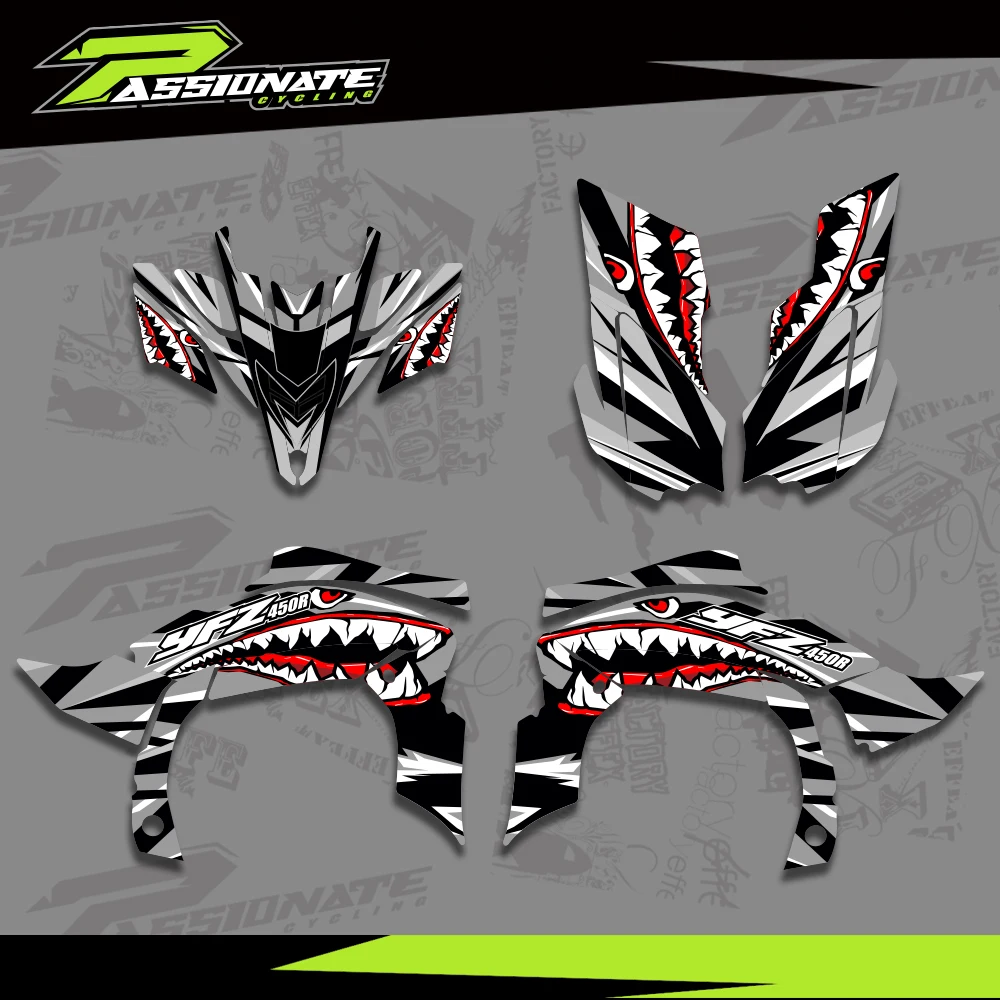 

Полный пластиковый фон для квадроцикла, графическая наклейка, наклейка для Yamaha YFZ450R YFZ 450R 450R 2009 2010 2011 2012 2013