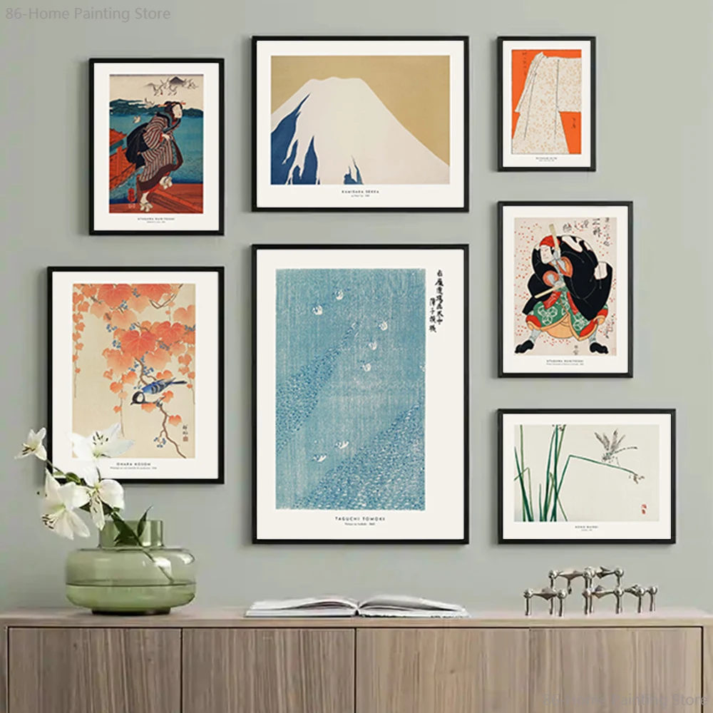 

Абстрактная Ретро Японская печать Utagawa Kuniyoshi-Sanbashi, постеры для бара, кафе, гостиной, домашний декор, настенное искусство, HD Картина на холсте