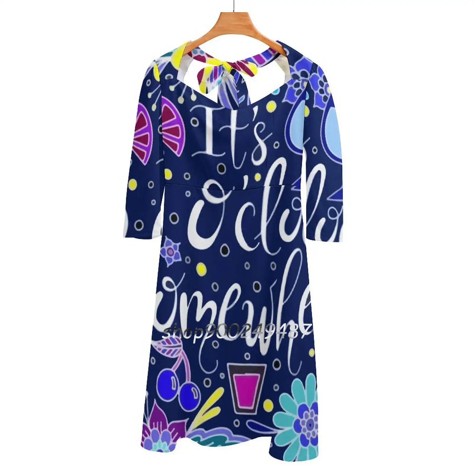 

Где-то на 5 часов | Темная палитра | Расклешенное платье Happy Hour с сердечком, модное дизайнерское свободное платье большого размера 5