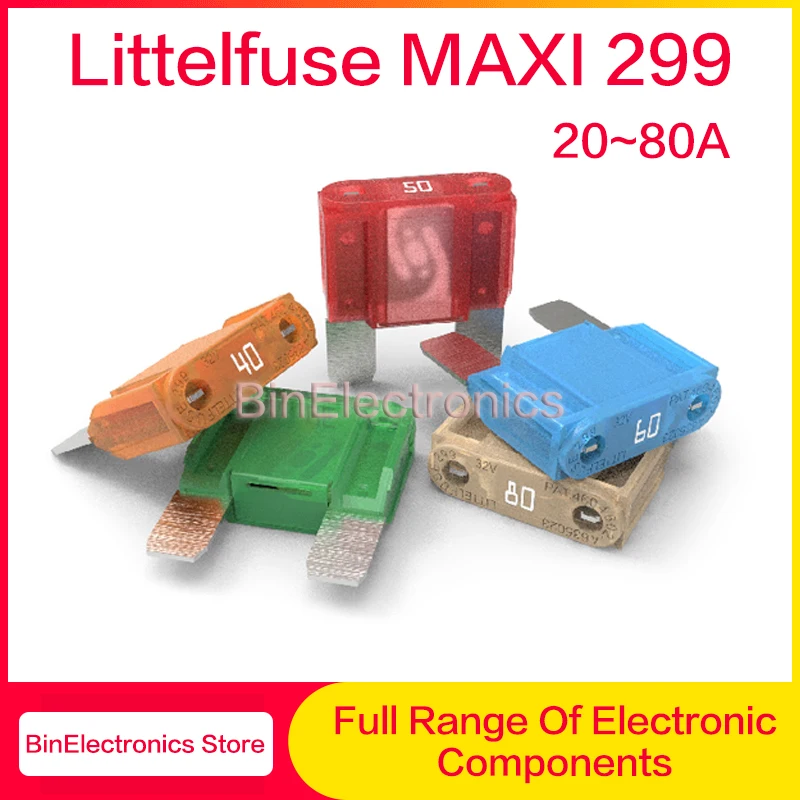 1 шт. Littelfuse MAXI 299 серия 20A 25A 30A 35A 50A 60A 70A 80A 32V вставка в автомобильный предохранитель