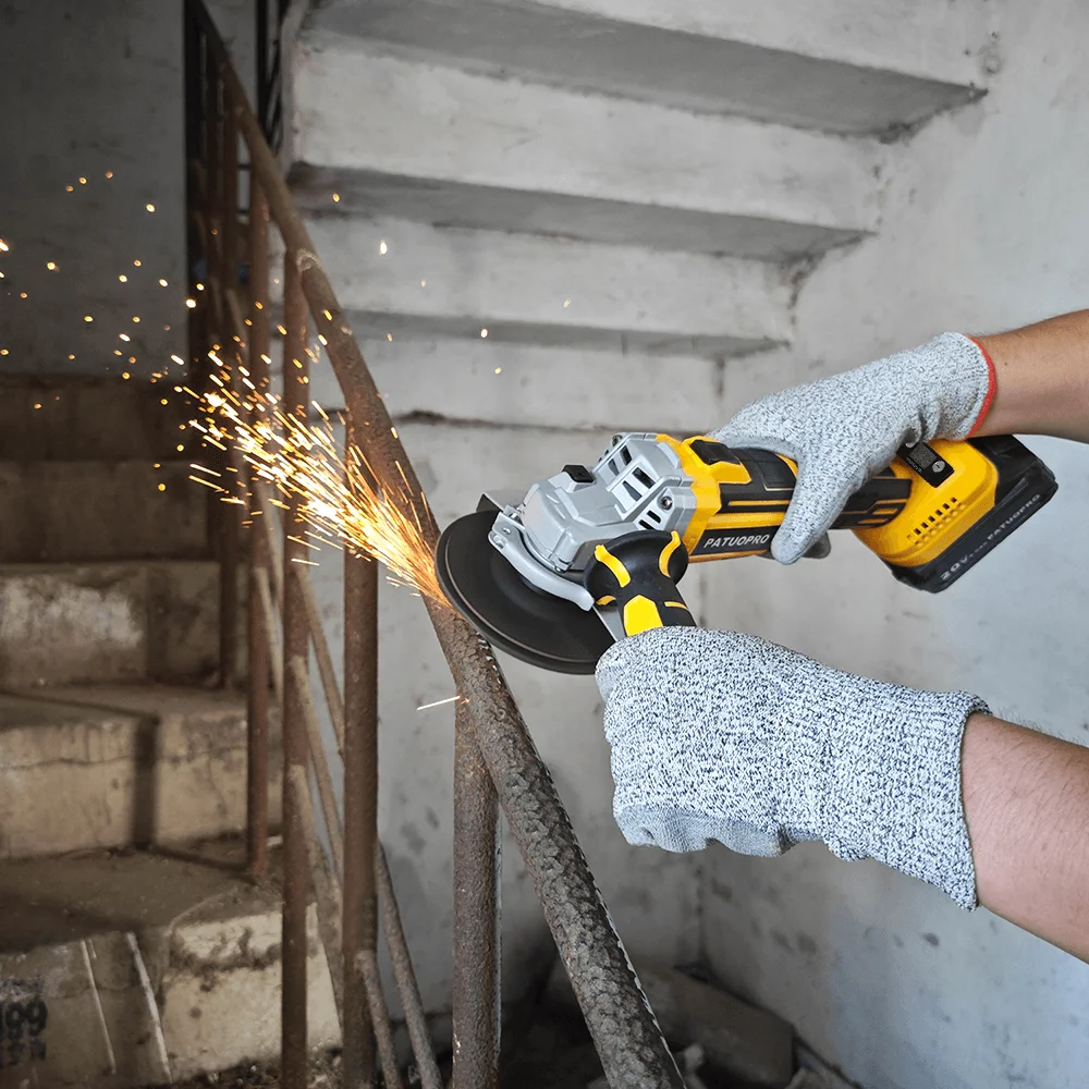 Беспроводная электрическая угловая шлифовальная машина PATUOPRO 125 мм