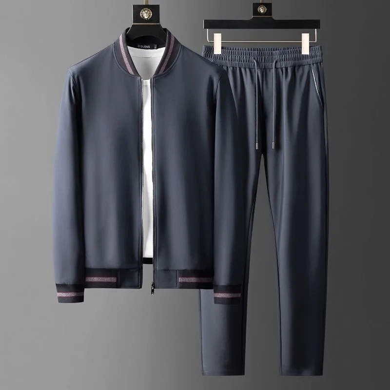 

Высококачественный мужской свитшот из двух предметов, быстросохнущий, влагопоглощающий, Дышащий тканевый бейсбольный костюм с воротником для мужчин, повседневный спортивный костюм