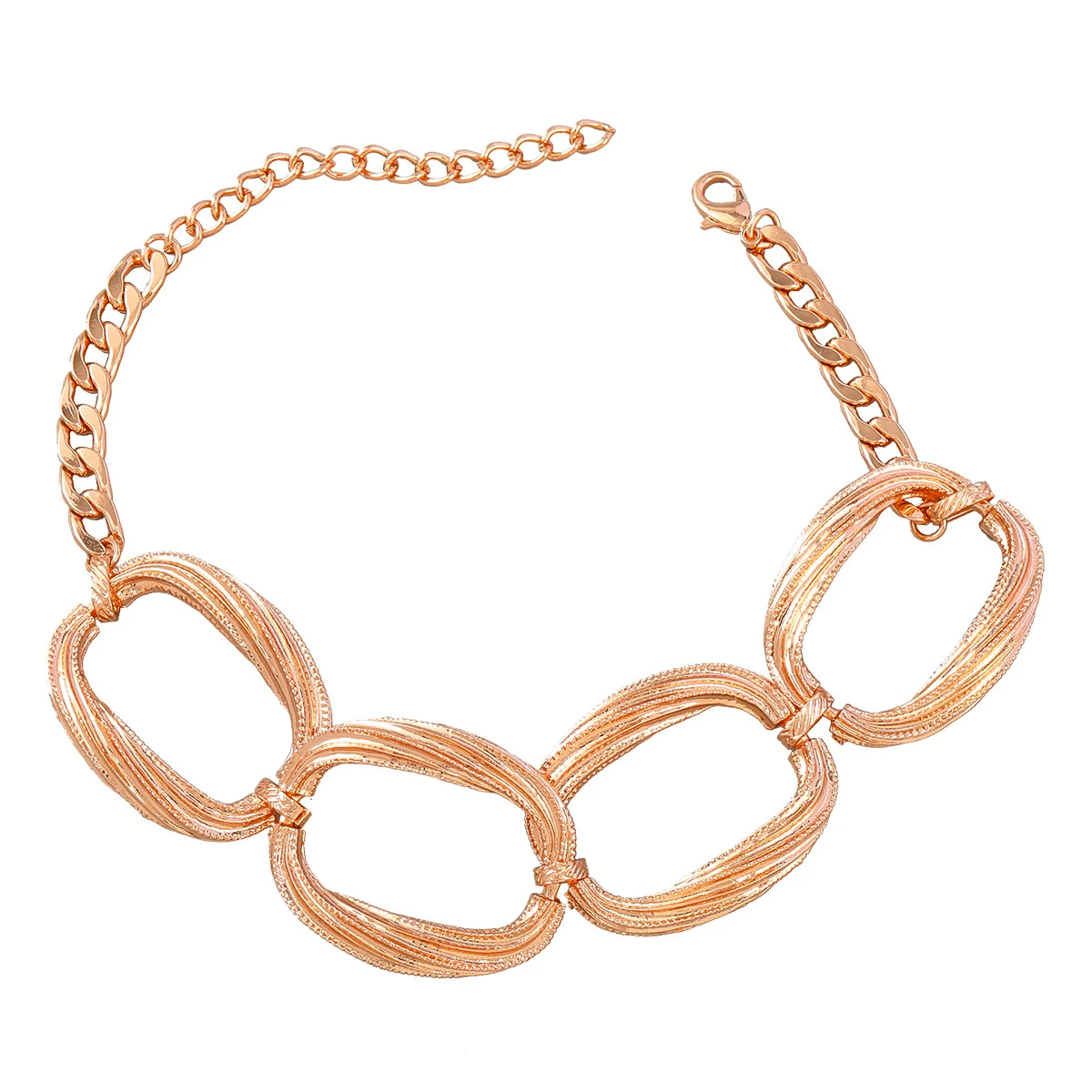 

2022 New Hip Hop Gold Color Metal Chains Necklace for Woman
