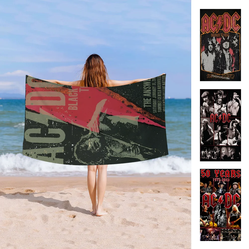 Rock Singer A-AC D-DC Band Мультяшное пляжное полотенце Милый кавайный декор комнаты Ванна