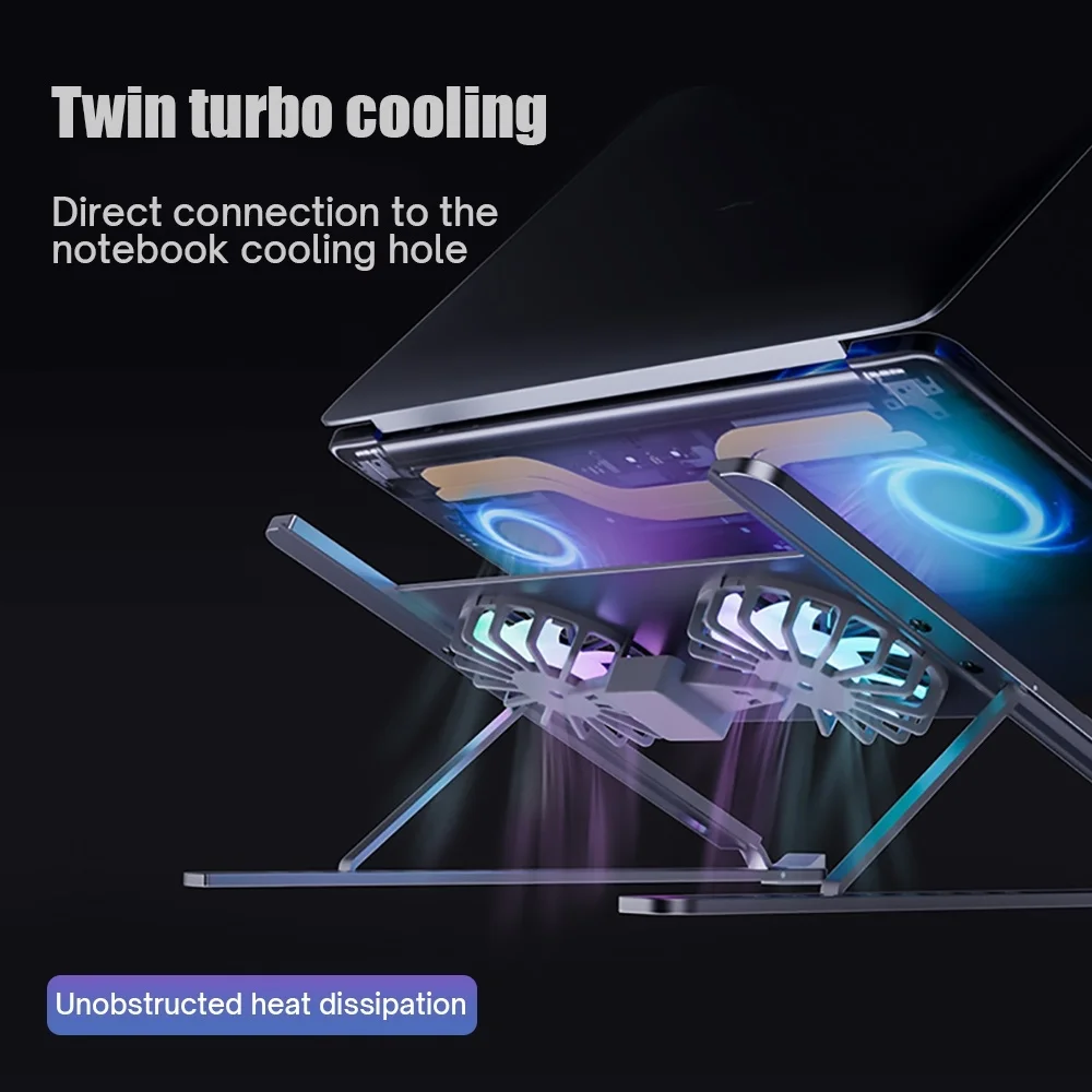 

Foldable Laptop Tablet Stand Adjustable Notebook Bracket With Cooling Fan Heat Dissipation For MacBook Air Pro HP DELL Cooler