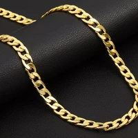 punk cuban chain gold necklace men 45505560657075cm link curb chain 18k long necklace for women fashion jewelry charm gift