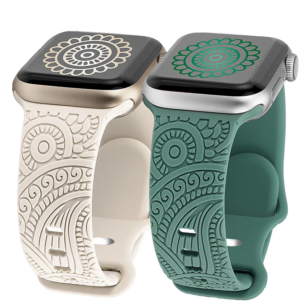 Ремешок с гравировкой для Apple Watch Ultra2 Band 49 мм 46 44 40 41 45 38 42 силиконовый браслет IWatch