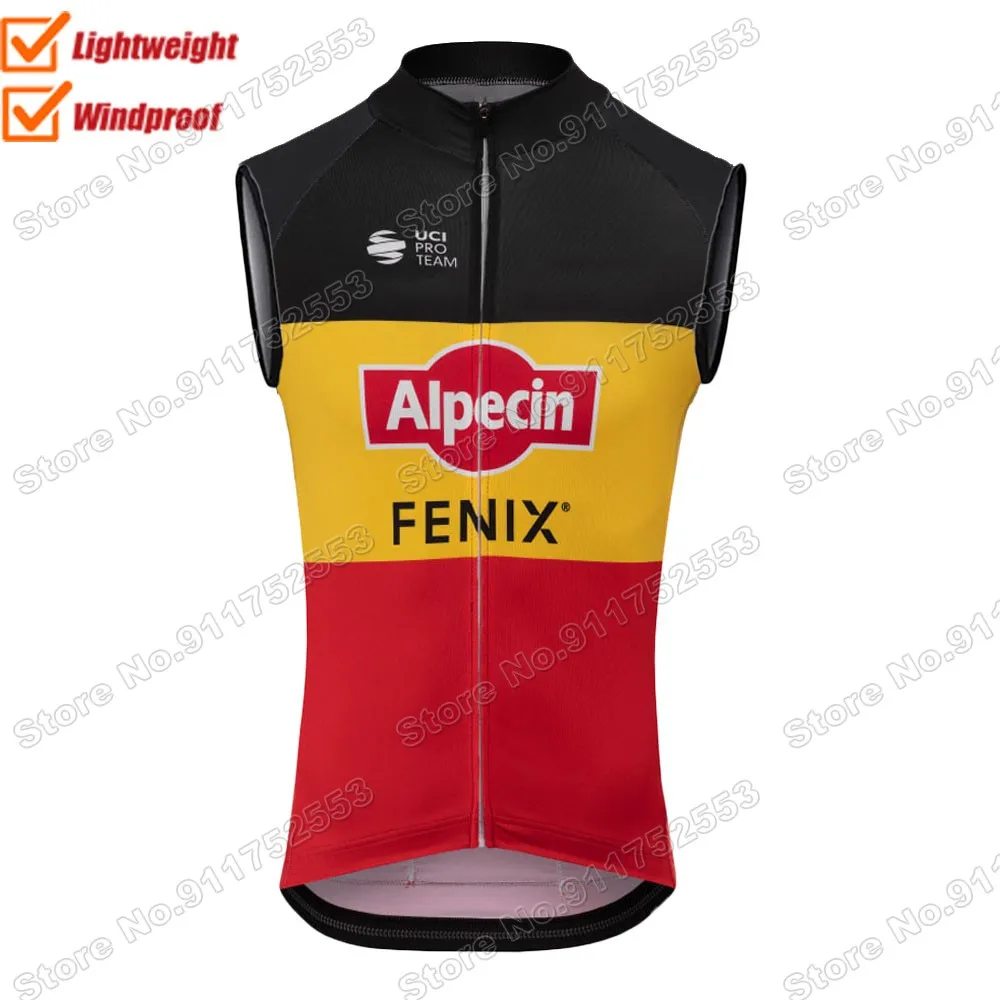 

2021 команда Alpecin FENIX Бельгия велосипедный жилет Велоспорт Джерси без рукавов ветрозащитный легкий ветрозащитный жилет MTB Одежда для велоспор...