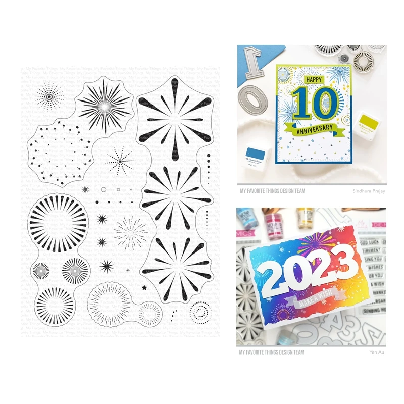 

2022 New Arrival Festive Fireworks Clear Stamps Scrapbooking for Paper Making Embossing Frames Card Set no Cutting Dies