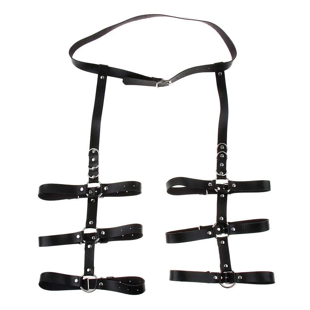 

Prettyia Women’s PU Leather Harness Bandage Suspender Waist Belt Leg Garters
