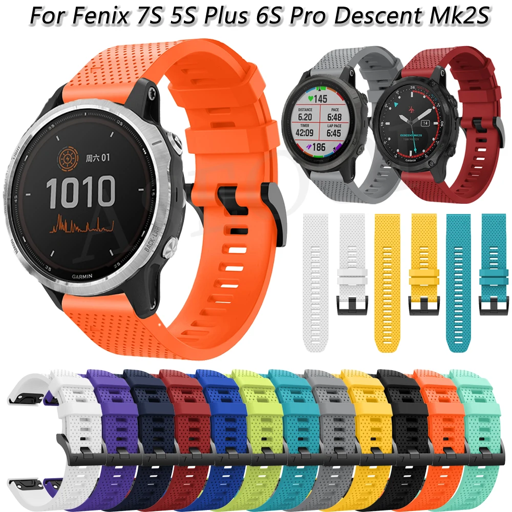 

Ремешок силиконовый для смарт-часов Garmin Fenix 6S 6SPro 7S 5S 5SPlus D2 Delta S Mk2S, Воздухопроницаемый браслет для наручных часов, 20 мм