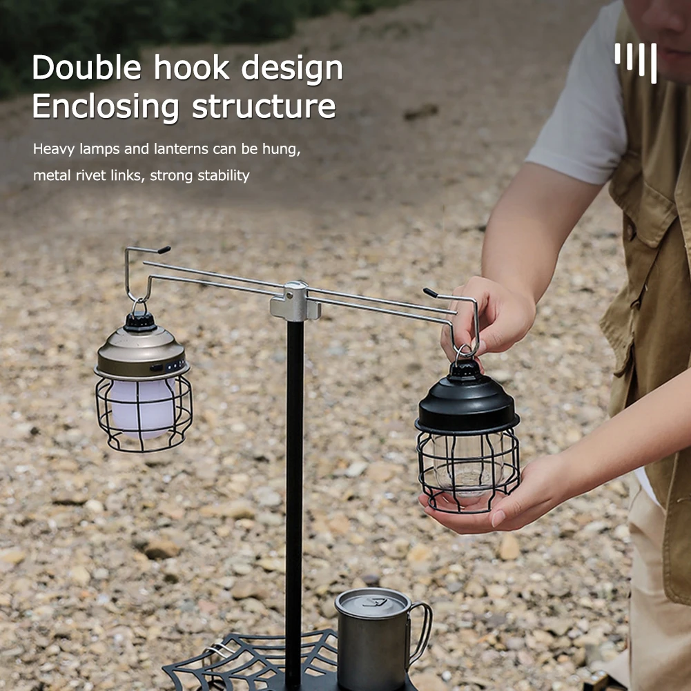 

Outdoor Camping Hiking Aluminum Alloy Foldable Lamp Post Pole Portable Fishing Hanging Light Fixing Stand Holder Lantern Stand