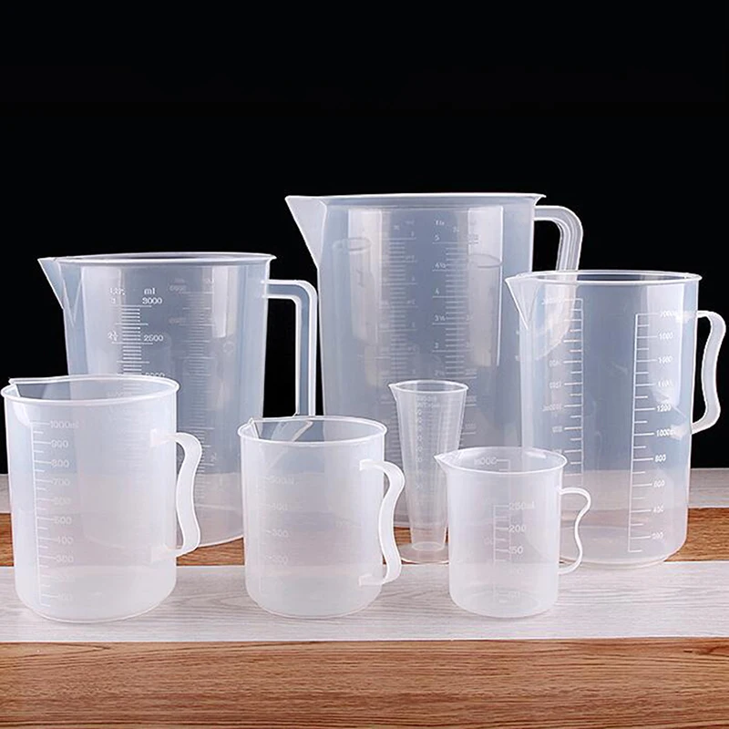 

50/100/250/500ML Plastic Measuring Cup Jug Pour Spout Surface Kitchen Tool Supplies for Tea shop, bar, hotel, family