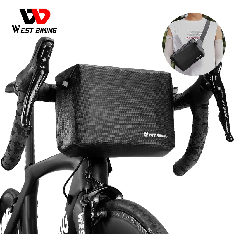 

WEST BIKING Waterproof Bicycle Handlebar Bag Portable Multifunctional Cycling Frame Front Tube Bag MTB Road Bike Bag Accessories