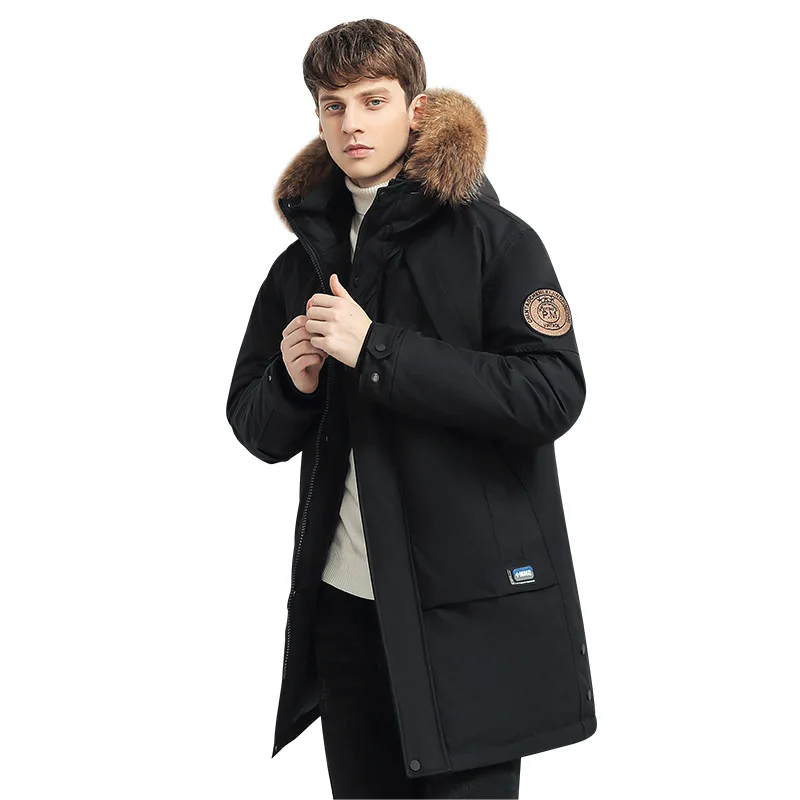 2022 New Large Fur Collar Men Down Jacket Winter Medium Long Thicken Extra Super Warm Hooded Windbreaker Waterproof Hoodie Coat