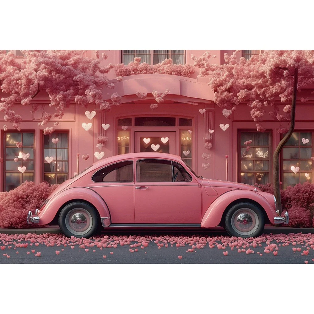 Розовый День святого Валентина счастливый фон для фотосъемки романтический