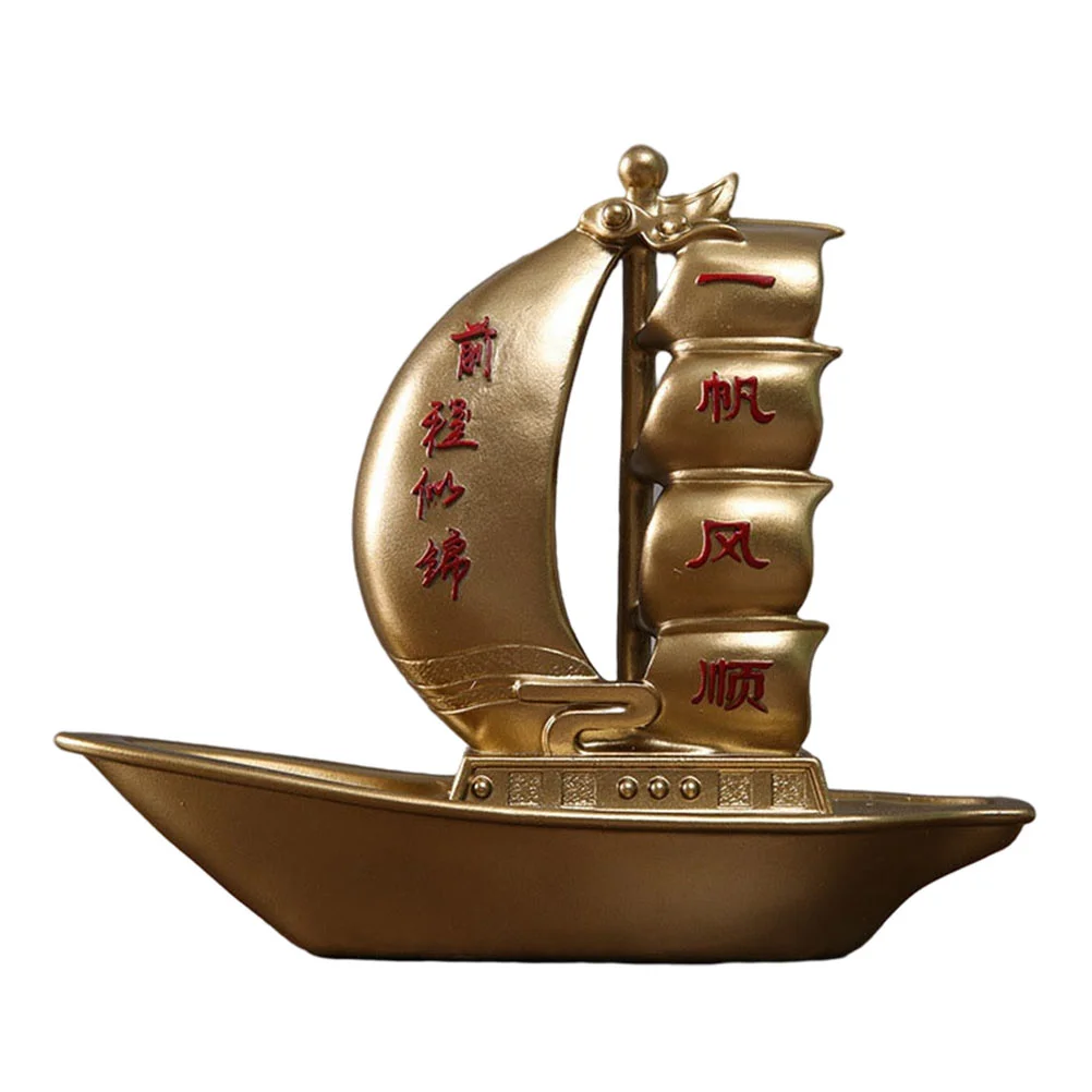 

Novel Resin Adornment Sailboat Adornment Grad Present Desktop Decoration
