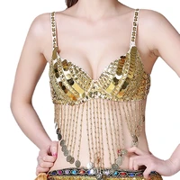 belly dance bra sequins tassel steel bra dance performance costume festival costume sequin top
