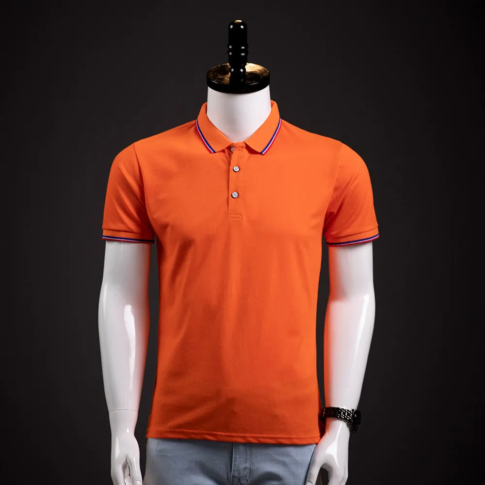 Мужская рубашка-поло с коротким рукавом отложным воротником |