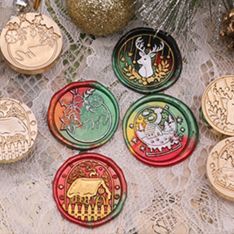 Рождественский сургучный штамп винтажный головка для рождественского подарка