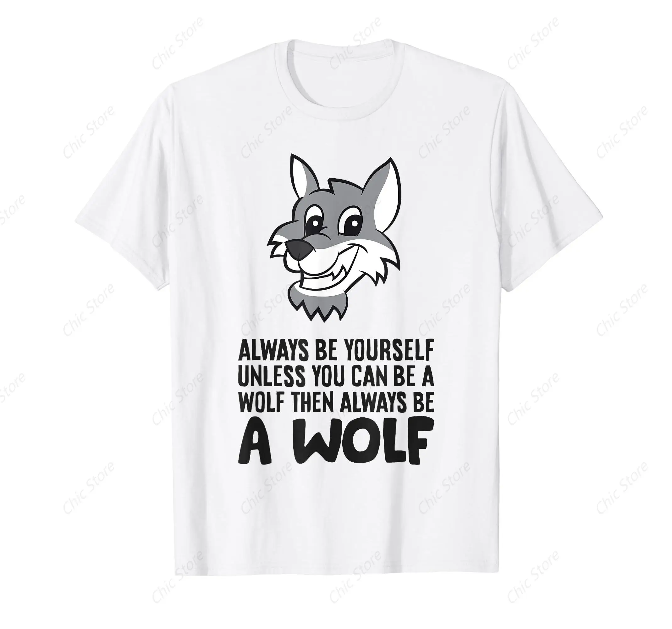 Футболка Always Be Yourself Unless You Can A Wolf хлопковая футболка с круглым вырезом и короткими