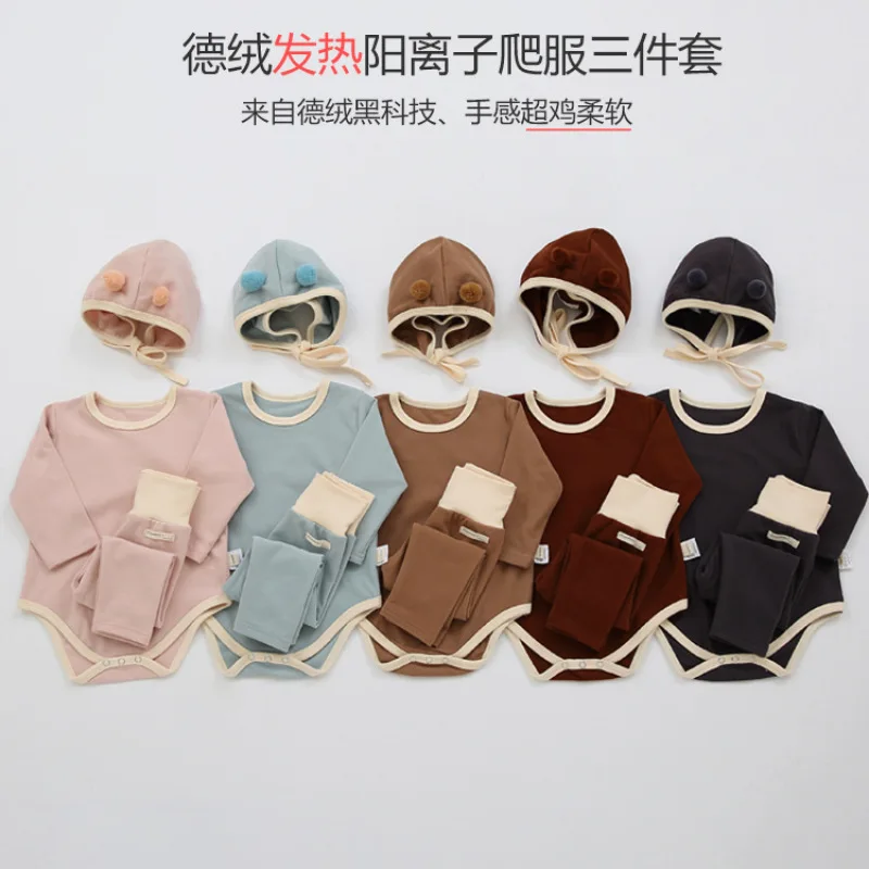 

Новая детская цельнокроеная одежда в стиле хип-хоп с треугольным вырезом однотонная одежда осенне-зимний цельный костюм для малышей