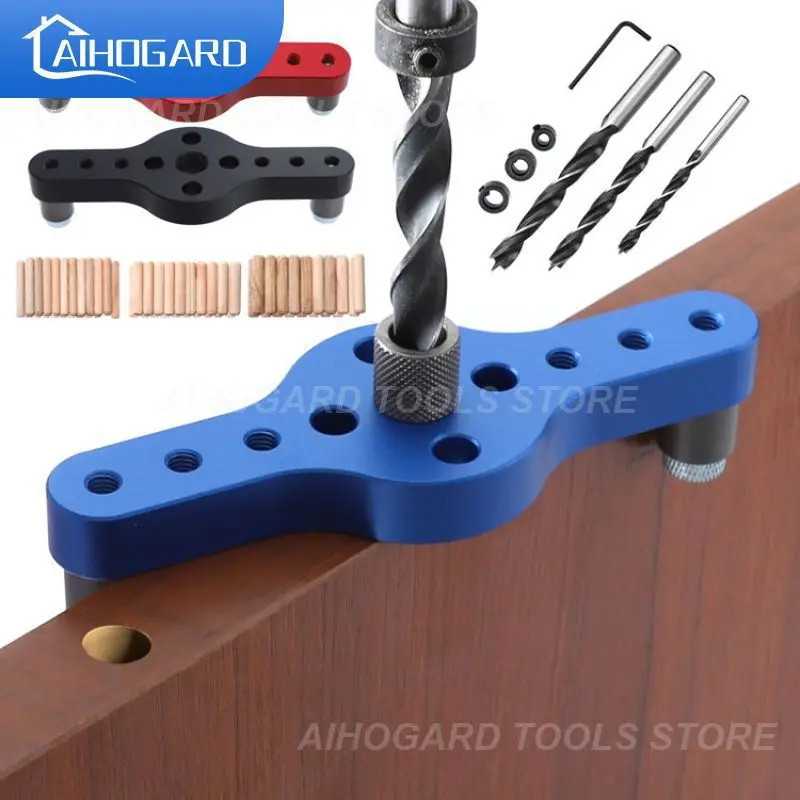 

Woodworking Pocket Hole Jig 6/8/10mm Drilling Locator Wood Dowelling Self Centering Drill Guide Kit Hole Puncher Carpentry Tool