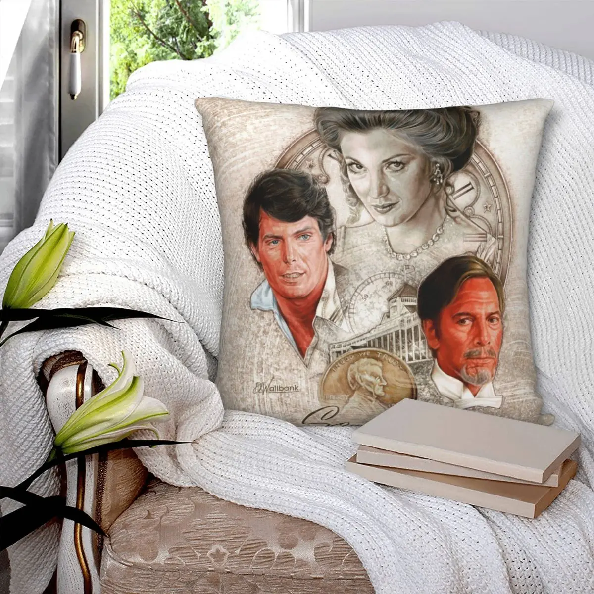 Чехол с квадратной подушкой чехол из полиэстера и льна бархатным узором