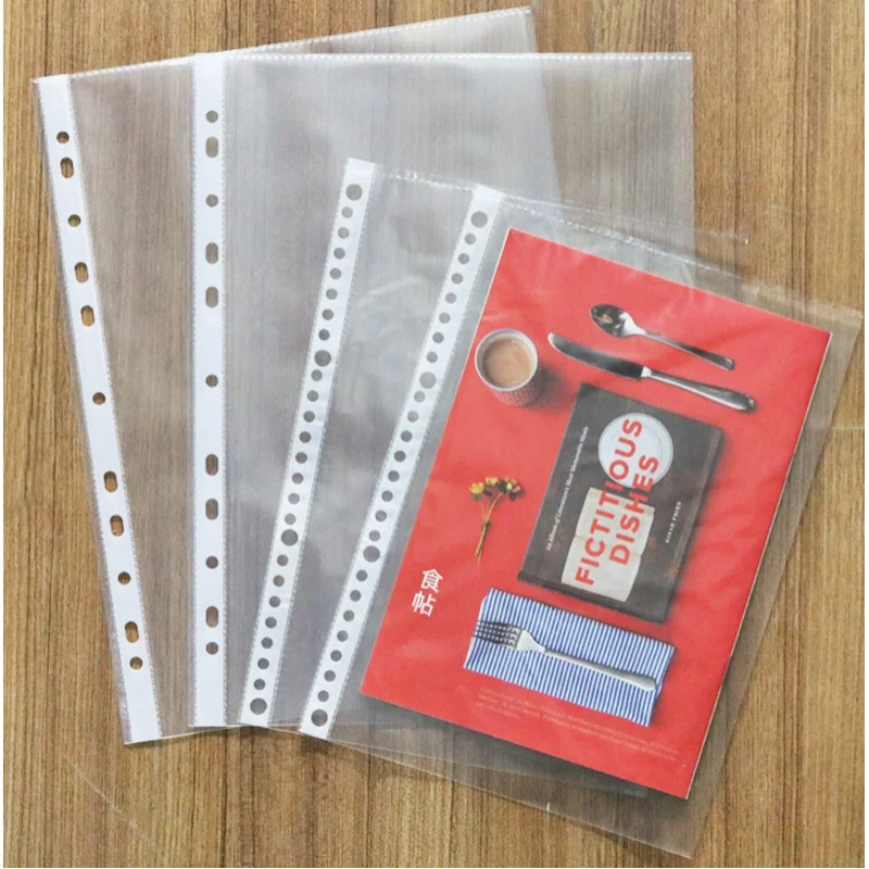 Wholesale Waterproof Plastic File Punch Pockets A1 A2 A3 Fc A4 A5  6 11 20 26 Holes Page Sheet Protector