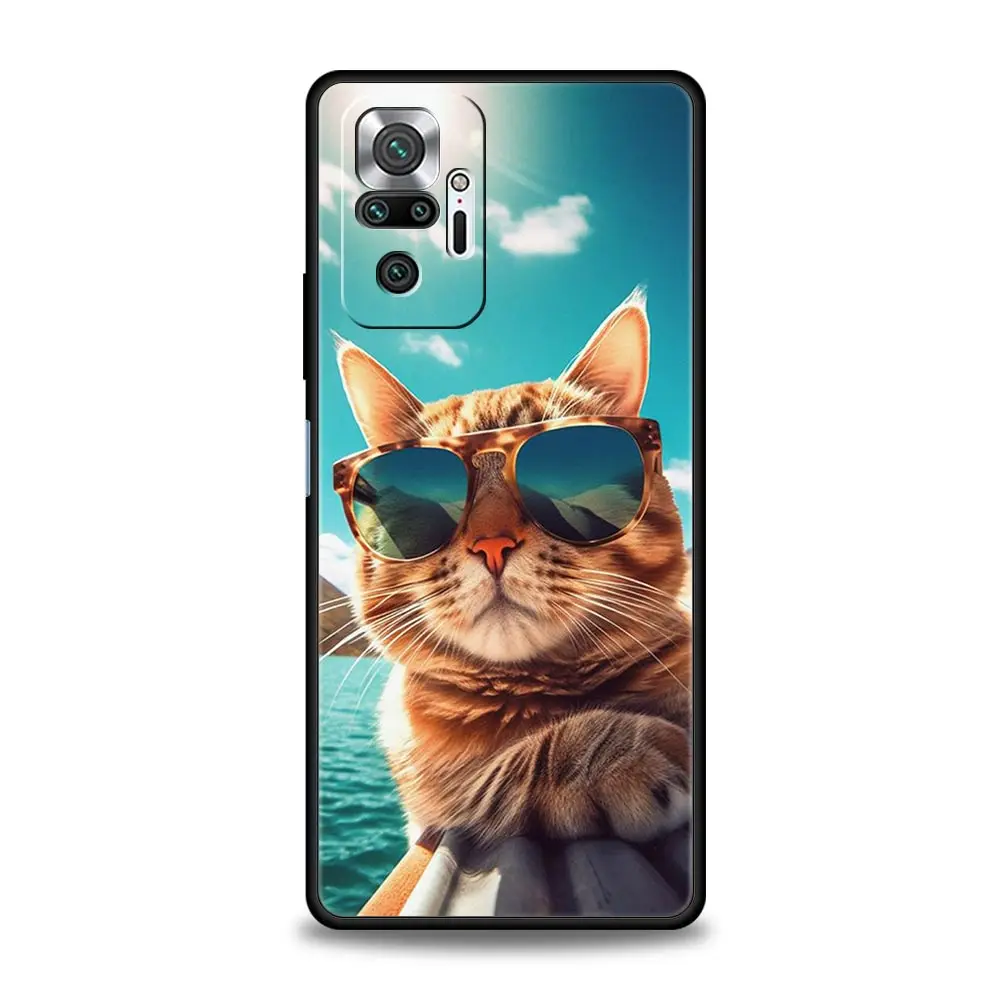 Чехол для телефона Xiaomi Redmi Note 14 13 12 5G 11 10 Pro Plus 4G 9S 9 14C 13C 12C 10C 9C 9A Cover animados de gato conejo oso