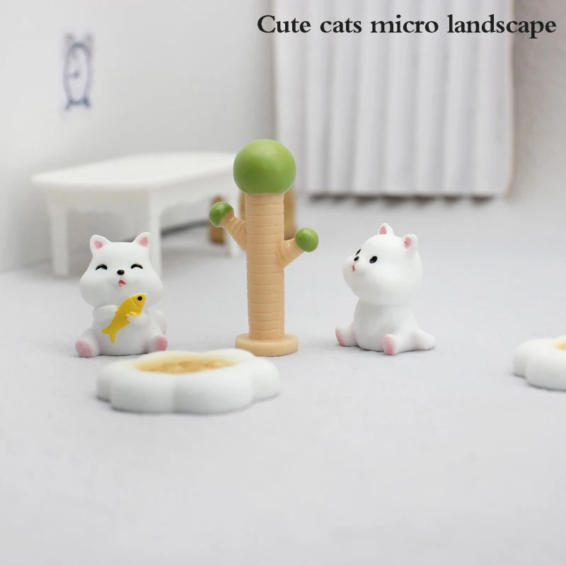 

Миниатюрная фигурка кошки, модель феи, микро ландшафта, украшения для сада, креативные Мультяшные настольные украшения