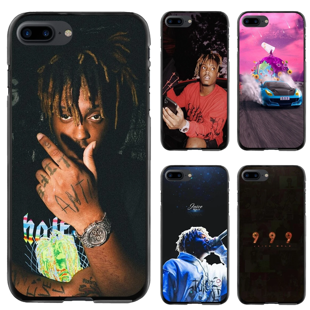 

Rapper Juice 999 WRLD For iPod Touch iPhone 11 12 Pro MAX 4S 5 5S SE 6 6S 7 8 Plus X XR XS Hard Black Skin Case