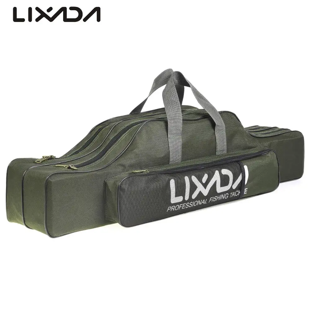 

Lixada Folding Fishing Rod Reel Bag Fishing Bag Portable Fishing Pole Gear Tackle Tool Carry Case Carrier Travel Bag Storage Bag