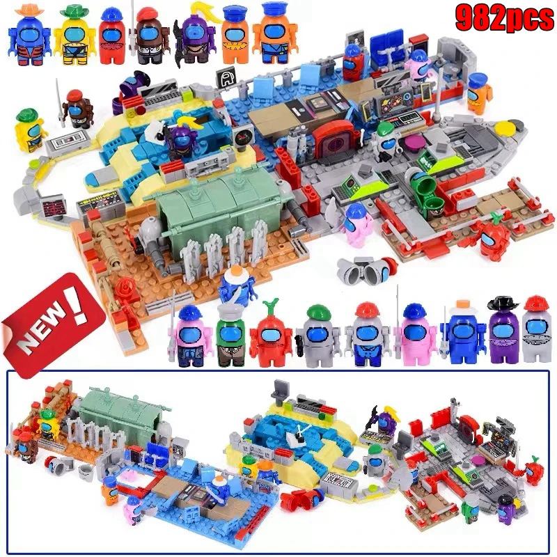 

Amonged Game Us Space Alien Figures Impostor Crewmates Doll Model Building Blocks Kit Classic Bricks Kids Toys For Children Gift