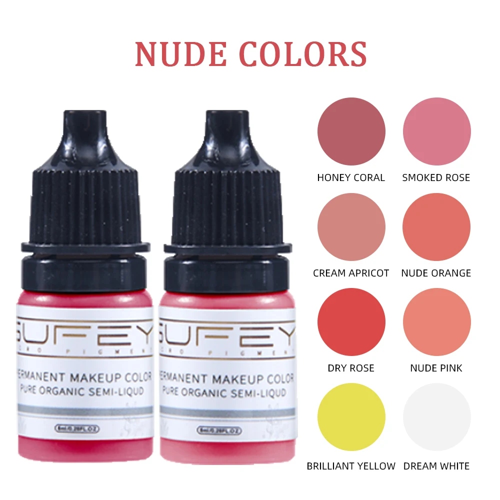 

5ml Tattoo Ink Tatto Pigment Supplies Paints Tint Consumables Nude Color Inks For Semi Permanent Makeup Eyebrows Lips