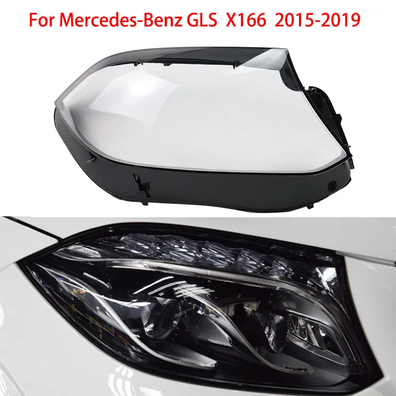 

For Mercedes-Benz GLS X166 GLS450 GLS400 Headlight lampshade Protect the lens Transparent cover Headlight protection shell