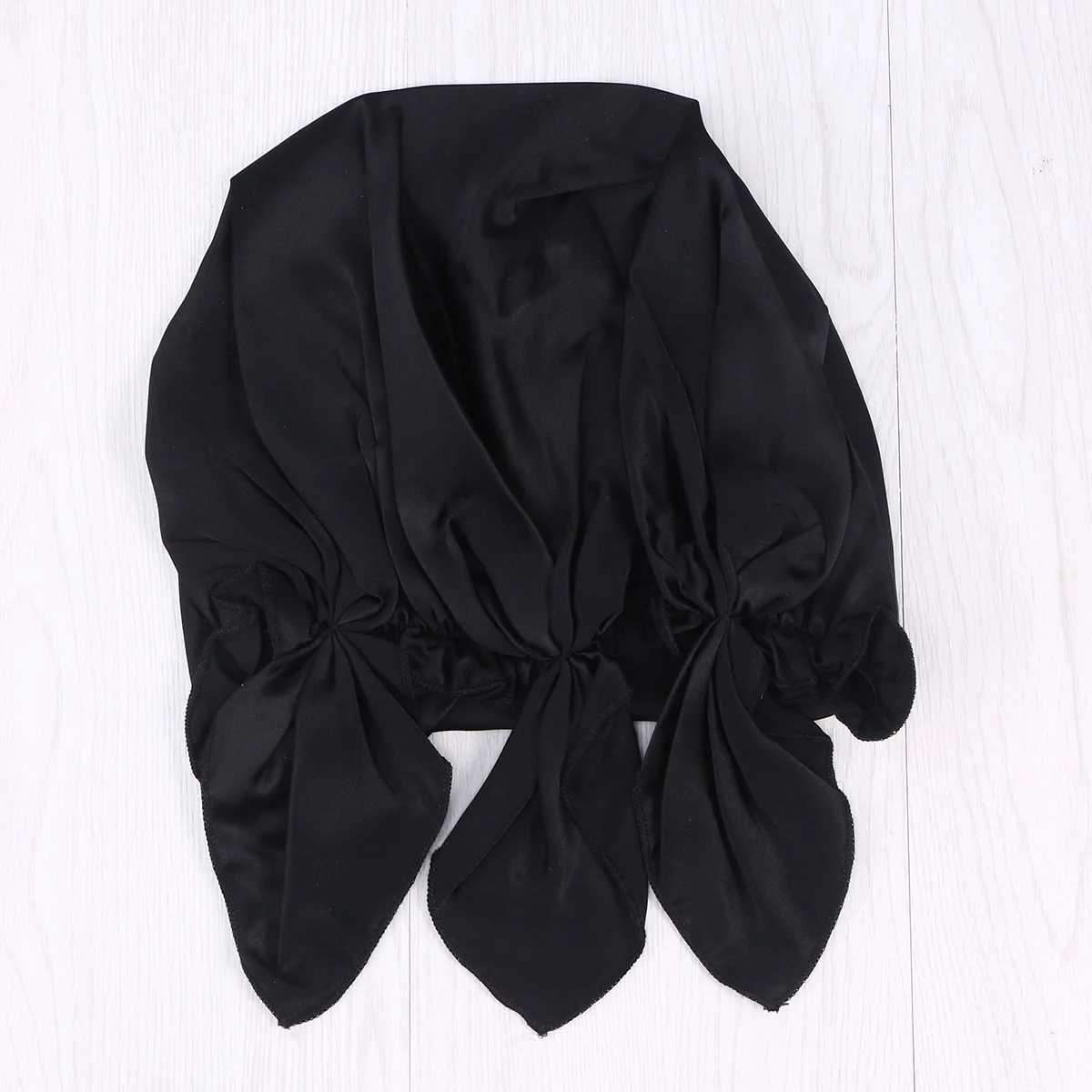 

Длинная шляпа из тутового шелкопряда для ночного сна, гладкая шляпа для девочек (черная)