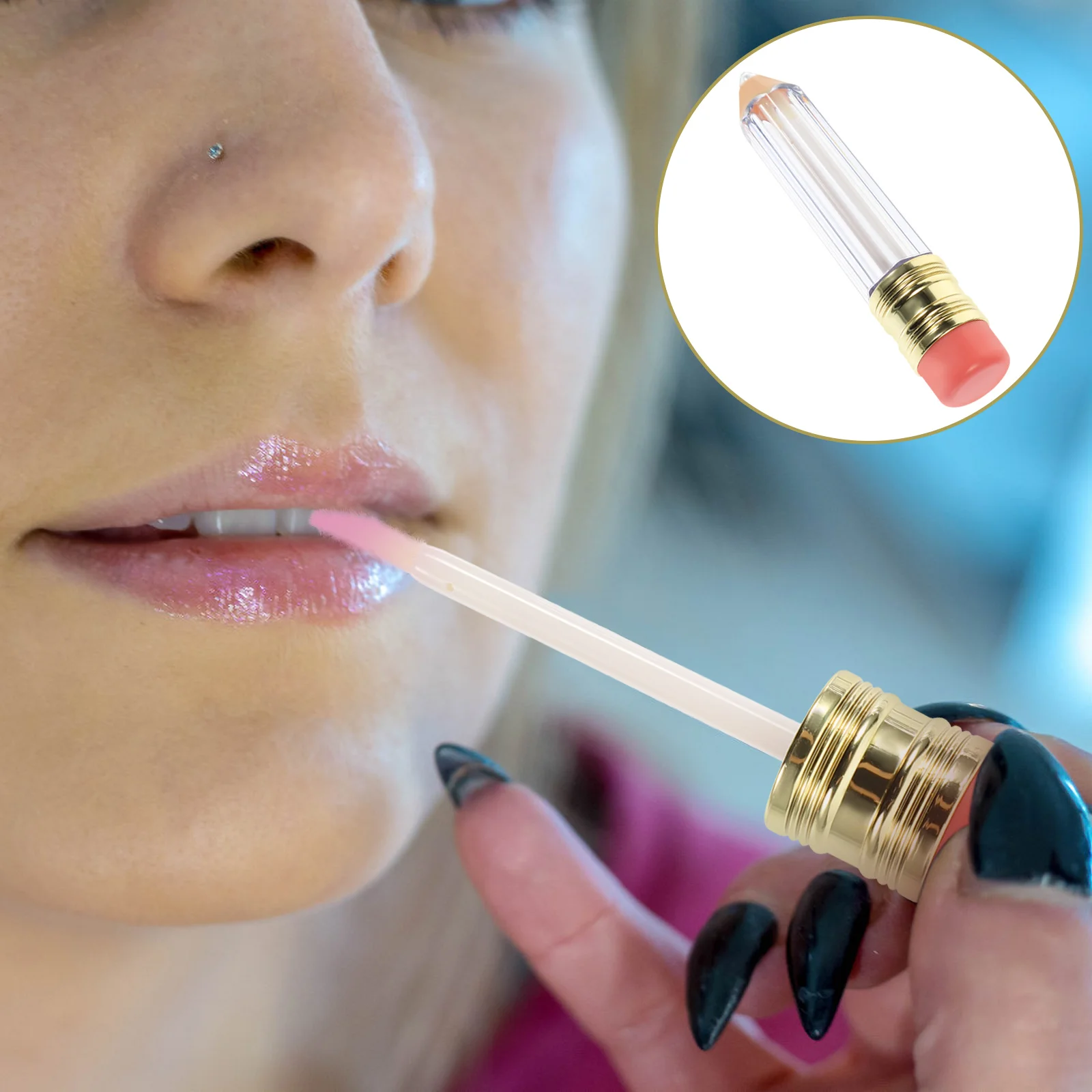 

Тюбики для блеска для губ, пустые тюбики для бальзама, многоразовые контейнеры, блеск для губ, милый дорожный держатель для губ с прозрачной ...