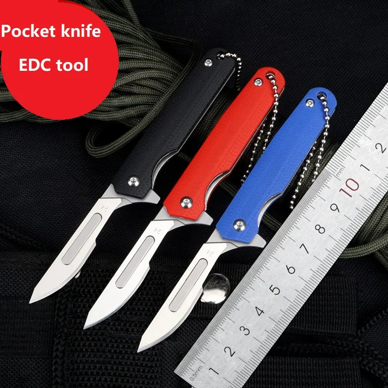 

Engraving Pocket Knife Bearing G10 Handle Scalpel Replaceable Blade Folding Knives Gift EDC Hardware Tools