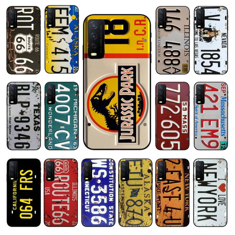 

License Plate Phone Case For VIVO Y53S Y33S Y22S Y11S Y31 Y21 Y70 Y20 Y21S Y72 Y35 Y51 Y01 V23E V21 V23 V21E Case