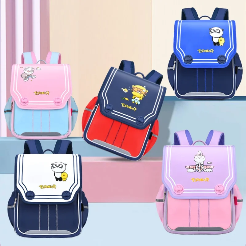 Children Cute Cartoon Panda Rabbit Backpacks New Girl Boy British Style PU Students Large Capacity Cartoon Schoolbags All-match
