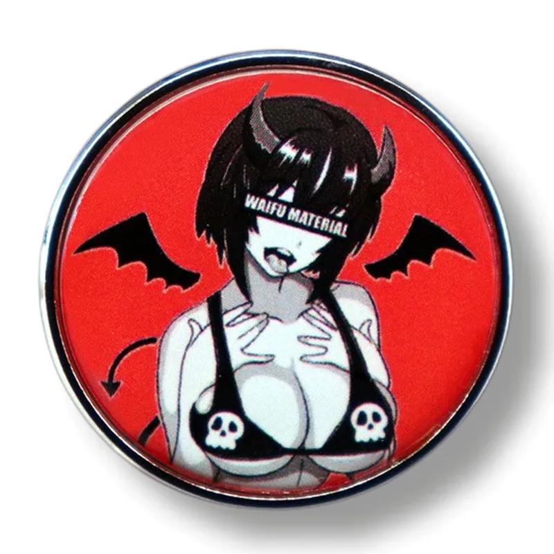 

HELL Demon Sexy Devil Girl Enamel Pin Brooch Metal Badges Lapel Pins Brooches for Backpacks Luxury Designer Jewelry Accessories