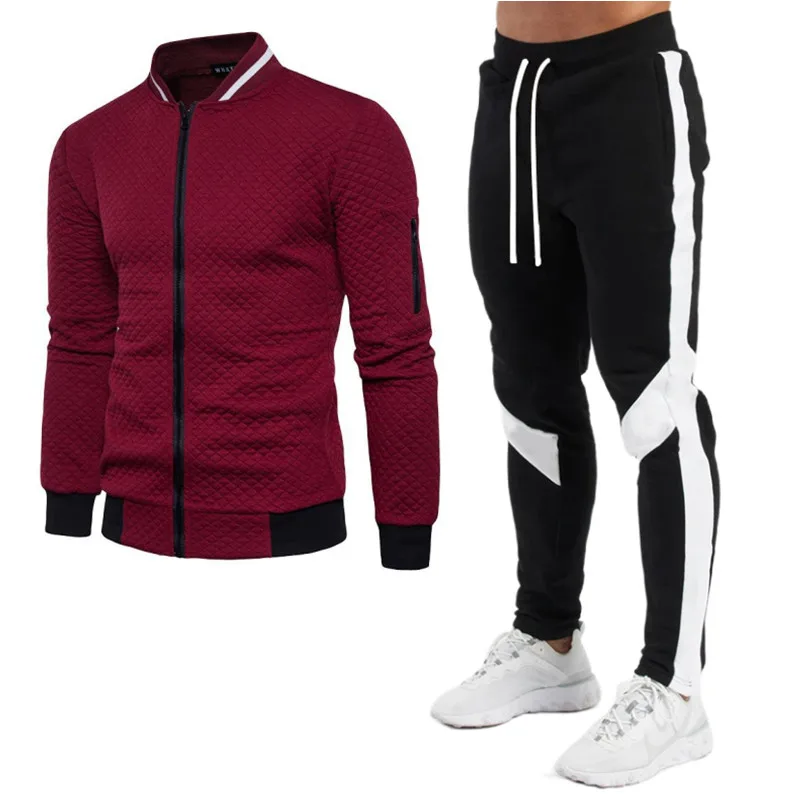 2023 spring and autumn new men's sports printed hoodie suit, fashion men's luxury plush zipper casual designer sportswear 2-piec