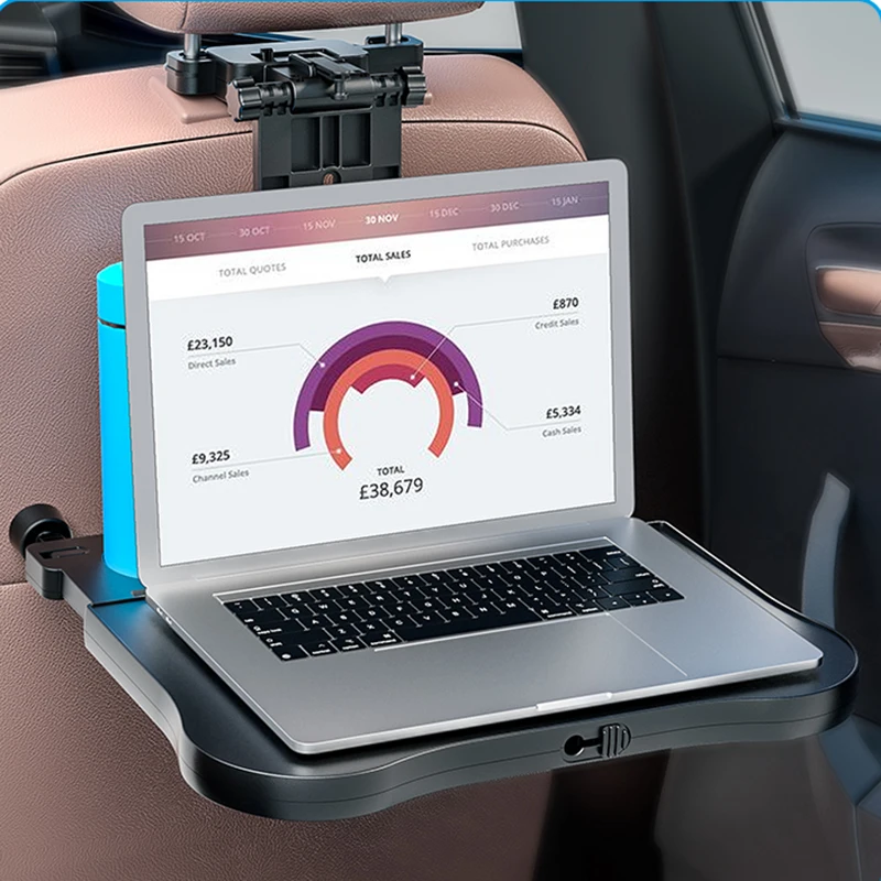 

Car All-in-one Retractable Back Seat Desk Stable Hanging Tray Folding Board Mobile Phone Holder Laptop Stand travel tableTray