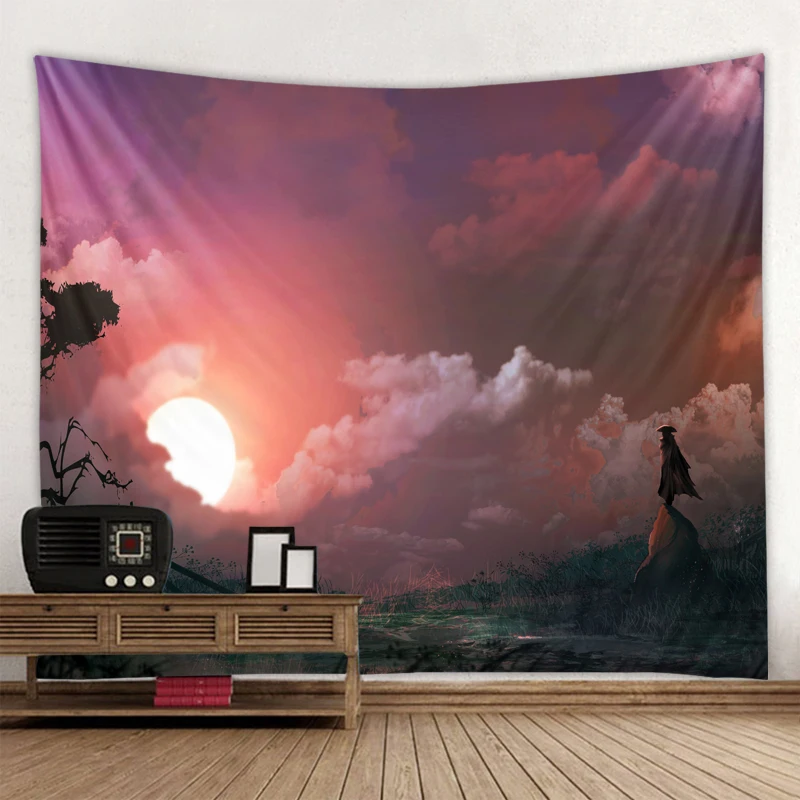 

Sunset and Dusk Tapestry Bohemian Wall Hanging Mandala Printed Tapestry Living Room Bedroom Home Bedroom Wall Decoration Mural