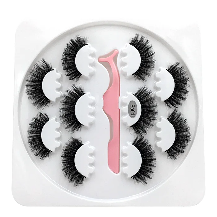 

5 Pairs 3D Mink Lashes Think Faux with Tweezers Wispy Natural Mink Lashes Pack Long Wholesales Natural False Eyelashes Maquiagem